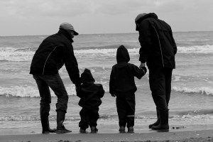 family-on-beach