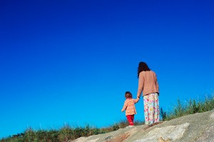 Mother Walking with Child