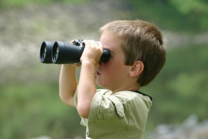 nature study with binoculars