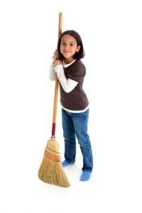 Girl  with a broom